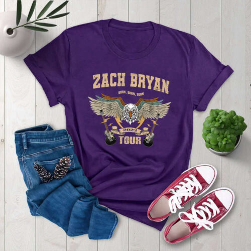 Zach Bryan T-Shirt, Zach Bryan Burn Burn Burn Tour Shirt, Zach Byran 2023 Tour Shirt, Country Music Short Sleeve Shirt, Retro Shirt For Fan