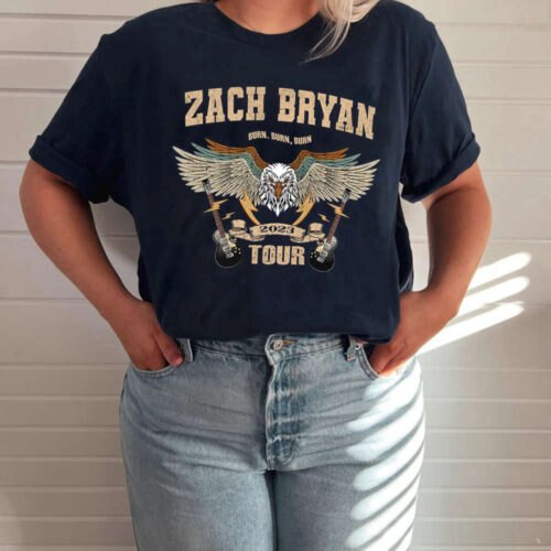 Zach Bryan T-Shirt, Zach Bryan Burn Burn Burn Tour Shirt, Zach Byran 2023 Tour Shirt, Country Music Short Sleeve Shirt, Retro Shirt For Fan