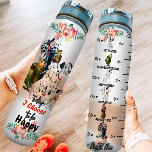 101 Dalmatians Dogs Puppies Disney Graphic Cartoon Water Tracker Bottle