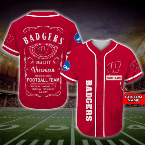 Trending 2023 Personalized Wisconsin Badgers Jack Daniel’s All Over Print 3D Baseball Jersey