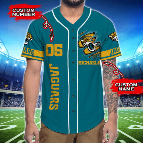 Trending 2023 Personalized Jacksonville Jaguars God First Family Second All Over Print 3D Baseball Jersey