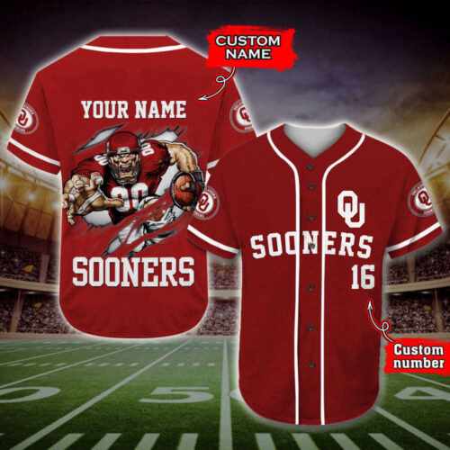Trending 2023 Personalized Oklahoma Sooners Mascot All Over Print 3D Baseball Jersey