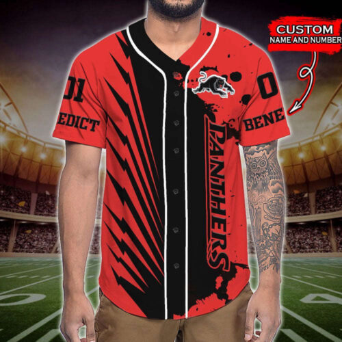 Trending 2023 Personalized Penrith Panthers NRL Mascot All Over Print 3D Baseball Jersey