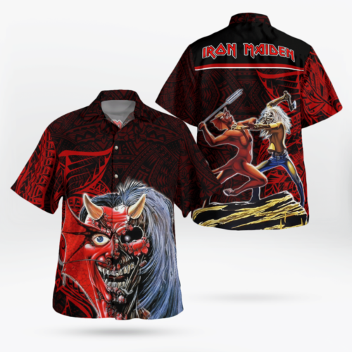 Iron Maiden The Number Of The Beast Tribal Hawaiian Shirt