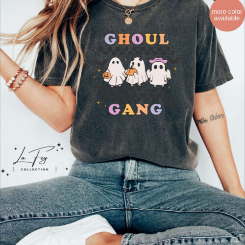 Ghoul Gang Shirt, Halloween T-Shirt, Cute Ghost Shirt, Halloween Horror Vintage Tee, Comfort Colors T-Shirt