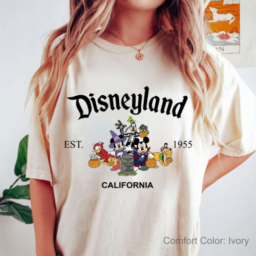 Retro Disneyland Est 1955 Shirt, Mickey and Friends Halloween Team, Disney Halloween Shirt, WDW Magic Kingdom, Halloween Matching Shirt
