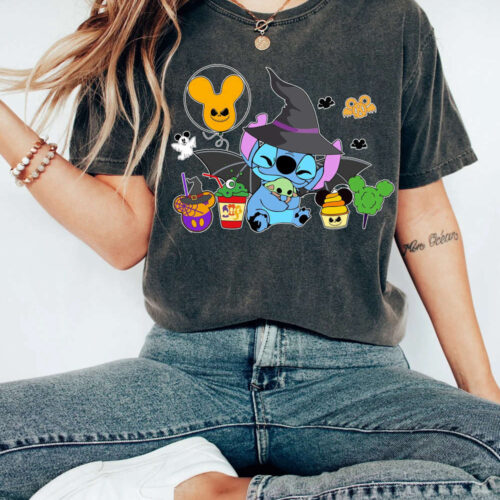 Retro Disney Stitch Halloween Comfort Shirt, Scream Horror Movie Shirt, Scream Ghostface Shirts, Horror Movie Tee,Disney Stitch Halloween