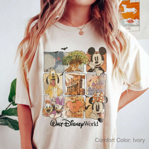 Vintage Walt Disney World Mickey and Friends Halloween Comfort Shirt,Retro Disney Halloween,WDW Magic Kingdom Shirt,Halloween Matching Shirt