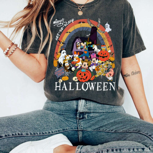 Vintage Walt Disney World Halloween Comfort Shirt, Disneyworld Halloween Shirt, Mickey And Friends Halloween Shirt, Disney Family Matching