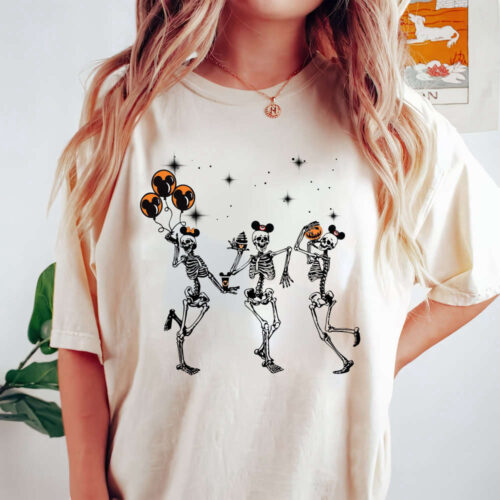 Disney Halloween Skeleton Comfort Shirt, Disney Halloween Matching Shirt, Disney Balloon Shirt, Mickey Minnie and Friends, Disney Matching