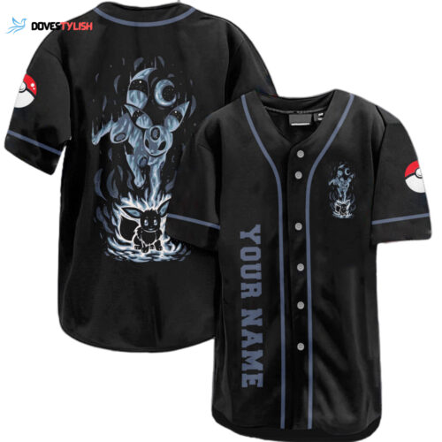2023 Personalized Eevee Pokemon Baseball Jersey – Trending All Over Print – Black
