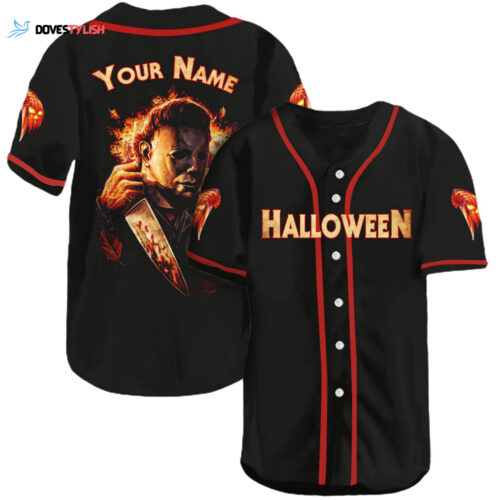 2023 Personalized Michael Myers Halloween Baseball Jersey – Black Trending All Over Print 3D Design