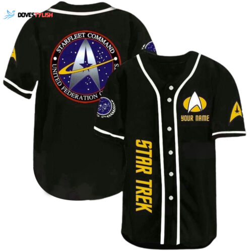 2023 Personalized Starfleet Command Star Trek All Over Print 3D Baseball Jersey – Black