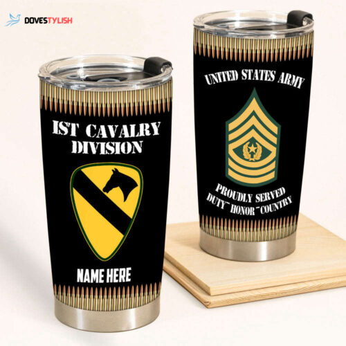 Army Veteran Custom Tumbler Proudly Served Personalized Gift