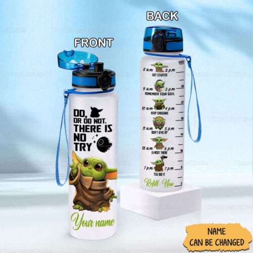 Baby Yoda Water Tracker Bottle, Baby Yoda Water Bottle, Baby Yoda Gift, Baby Yoda Bottle, Personalized Gift, Star Wars Bottle, Father Gift