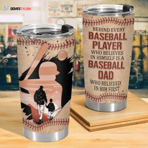 Baseball Dad Tumbler, Baseball Dad Cup, Baseball Player Gift, Baseball Dad Travel Tumbler, Stainless Tumbler, Baseball Tumbler