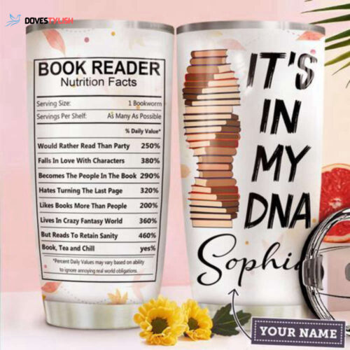 Personalized Book Girl Stainless Steel Tumbler, Personalized Tumblers, Tumbler Cups, Custom Tumblers