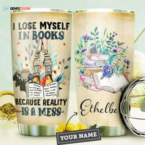 Personalized Book Lovers Heart Wood Style Stainless Steel Tumbler, Personalized Tumblers, Tumbler Cups, Custom Tumblers