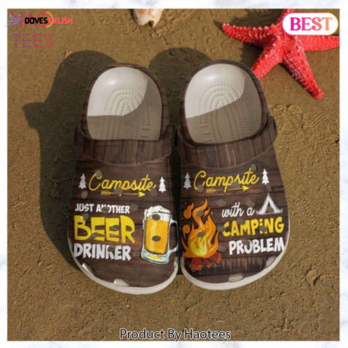 Camping Beer And Campfire Rubber Crocs Clog Shoes Comfy Footwear