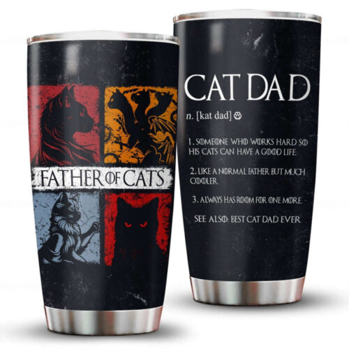 Cat Dad Tumbler, Father Of Cats Tumbler, Funny Cat Dad Tumbler, Dad Tumbler, Cat Dad Coffee Mug, Cat Gifts For Men, Gift For Cat Dad