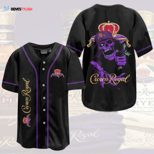 Crown Royal Grim Reaper All Over Print Baseball Jersey – Black: 3D Engaging & Stylish