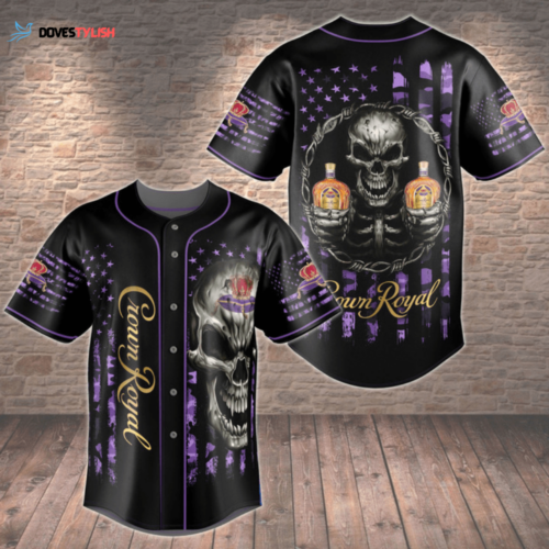 Crown Royal Skull 3D Baseball Jersey – Black All Over Print for Ultimate Style
