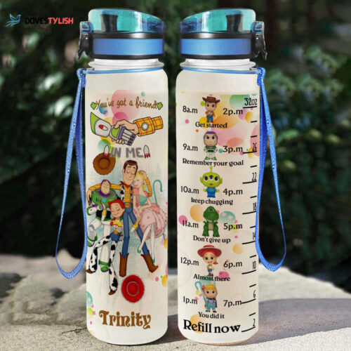 Custom Teacher Crayon Teach Love Inspire Water Tracker Bottle
