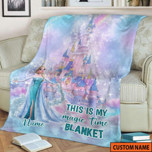 Custom Frozen Fleece Blanket – Elsa Anna Olaf Characters – Perfect Kids Birthday Gift