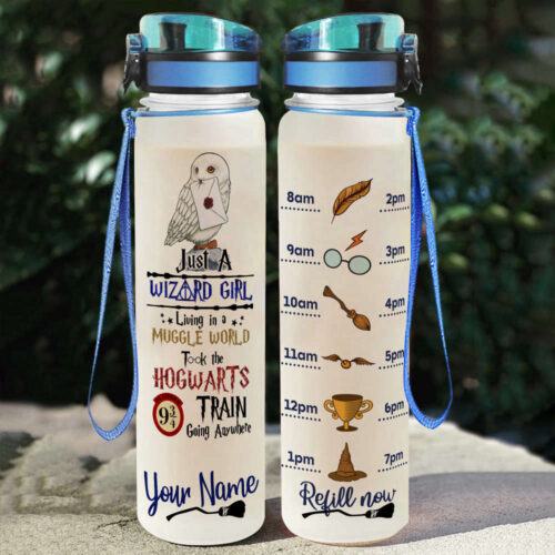 Custom Harry Potter Wizard Girl Water Tracker Bottle