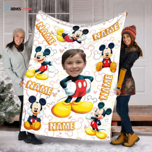 Custom Personalized Mickey Blanket – Ideal Baby Gift with Photo & Name Shop Now!