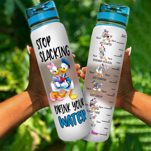 Dancing Donald Daisy Duck Disney Graphic Cartoon 32oz Water Tracker Bottle