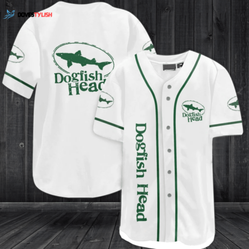 Dogfish Head Brewery 3D Baseball Jersey – White: All-Over Print for Dog Lovers