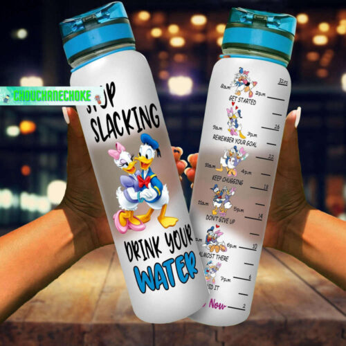 Donald Daisy Duck Water Tracker Bottle, Donald And Daisy Bottle, Donald Duck Water Bottle, Daisy Duck Water Bottle, Workout Bottle