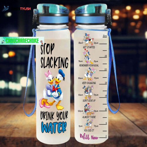 Donald Daisy Duck Water Tracker Bottle, Donald And Daisy Bottle, Donald Duck Water Bottle, Daisy Duck Water Bottle, Workout Bottle