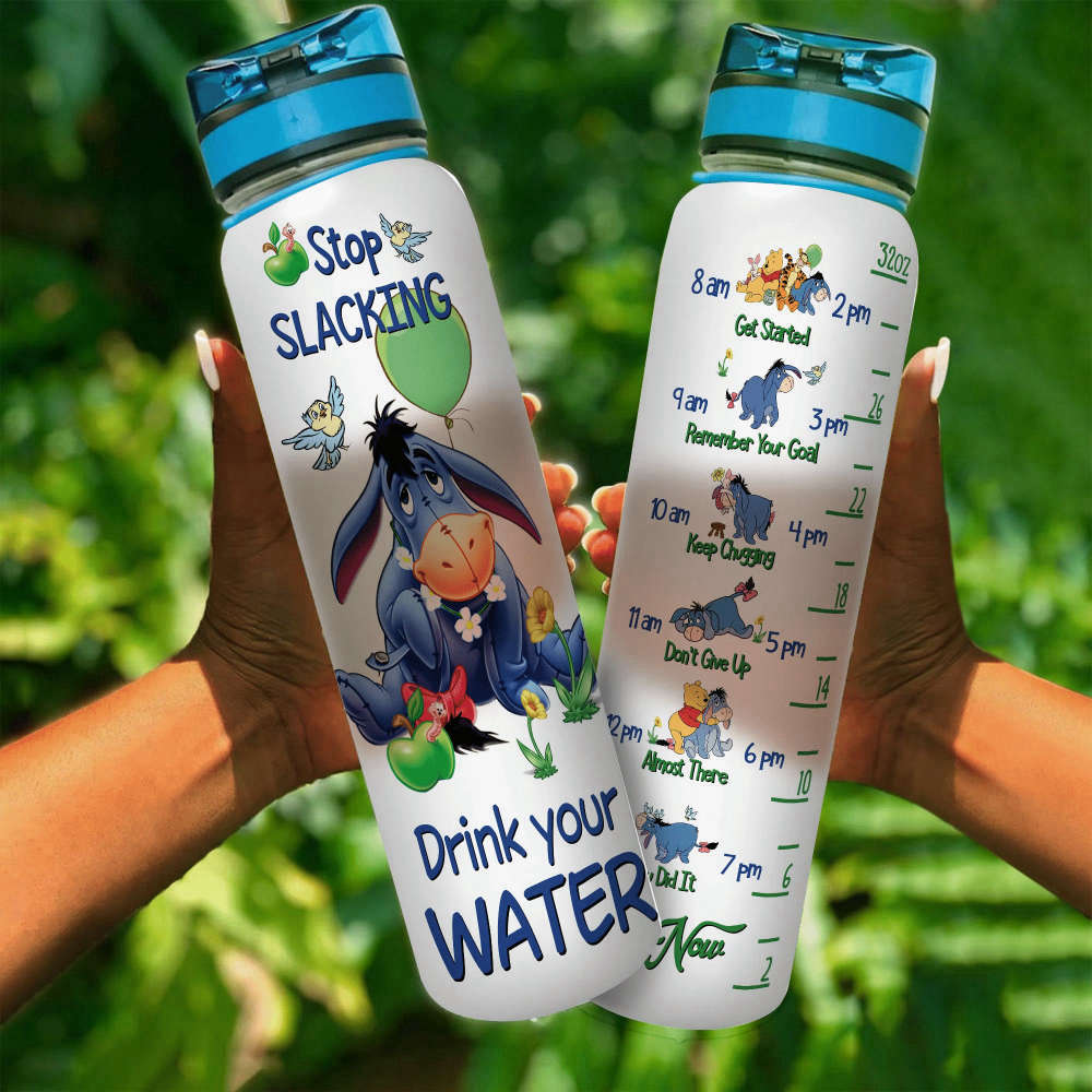 Eeyore Pooh Tigger Piglet Cute Disney Water Tracker Bottle