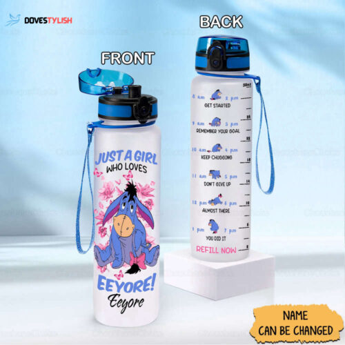 Pooh Water Tracker Bottle, Personalized Winnie The Pooh Bottle, Piglet Drink Bottle, Funny Water Tracker Bottle, Plastic Water Bottle