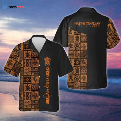 Every Child Matters Hawaii Shirt Native Feathers Orange Shirt Day Button Up Shirt