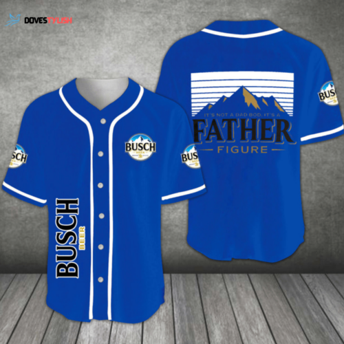 Father Figure Busch Beer All Over Print 3D Baseball Jersey – Blue: The Ultimate Dad Bob Alternative
