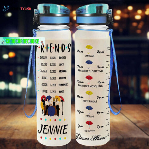 Friends Movie Water Bottle Tracker, Friends Drink Bottle, Friends Water Bottle, Friends Gifts, Custom Water Bottle, Personalized Bottle