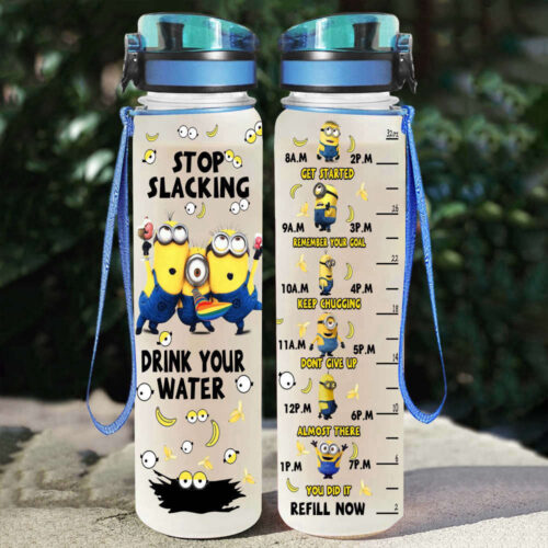 Funny Minion Banana Dancing Disney Graphic Cartoon 32oz Water Tracker Bottle