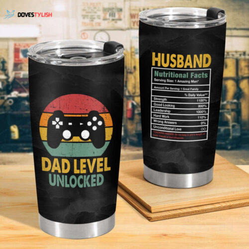 Gaming Dad Tumbler, Dad Level Unlocked, Husband Tumbler, Dad Coffee Tumbler, Daddy Tumbler, Fathers Day Tumbler, Dad 20 Oz Tumbler