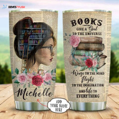 Girl Loves Books Personalized Kd2 Stainless Steel Tumbler, Personalized Tumblers, Tumbler Cups, Custom Tumblers