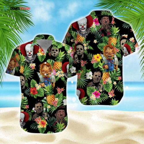 Horror Movie Characters Hawaiian Shirt Gift for Women, Men Michael Freddy