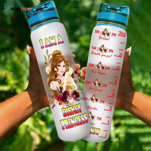 Custom Beauty And The Beast Disney Gym Water Tracker Bottle