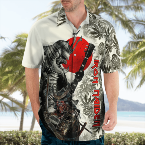 IrM Senjutsu Eddie Red Circle Tropical Leaves Hawaii Shirt And Shorts