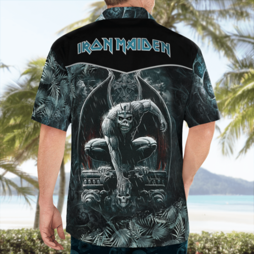Iron Maiden Dark Horror Tropical Hawaii Shirt – Unique Gothic Style for a Hauntingly Cool Look