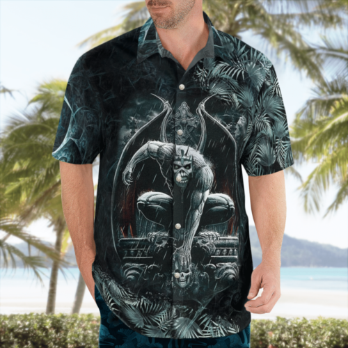 Iron Maiden Dark Horror Tropical Hawaii Shirt – Unique Gothic Style for a Hauntingly Cool Look