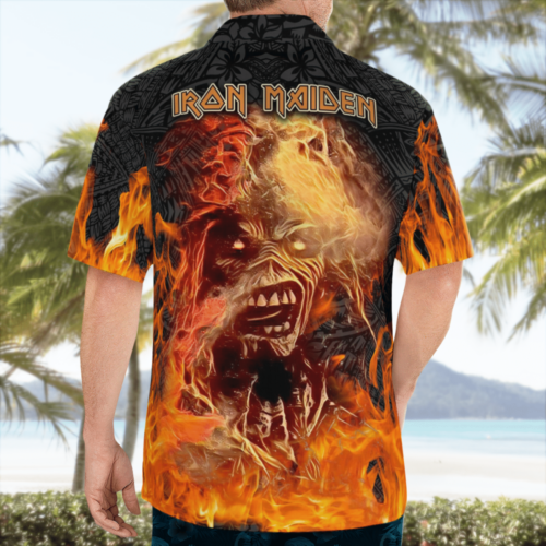 Iron Maiden Metal Flame Hawaiian Shirt