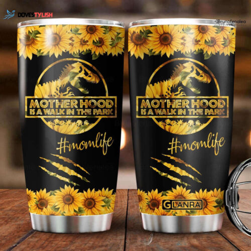 Jurassic Park Flower Tumbler: Mom Life Cup Perfect Mother s Day Gift for Her