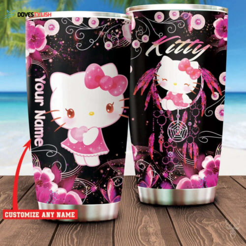 Kitty Cat Tumbler, Pink Kitty Tumbler, Kitty Tumbler, Custom Kitty Tumbler, Hello Kitty Gift, Cute Kitty Cup, Personalized Tumbler